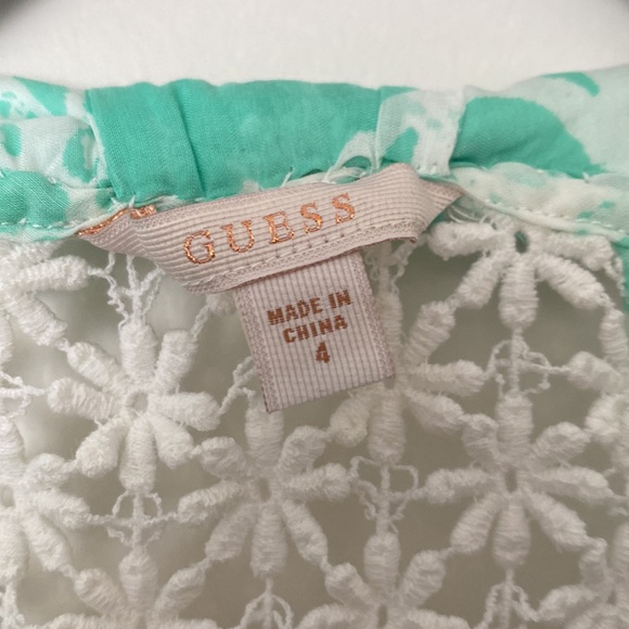 Guess twisted strap handkerchief dress in seafoam green and white size 4 - Picture 3 of 7